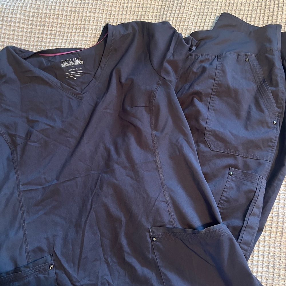 Purple Label Grey Scrub Set
